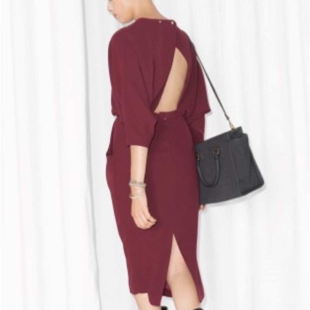 And Other Stories Burgundy Dress